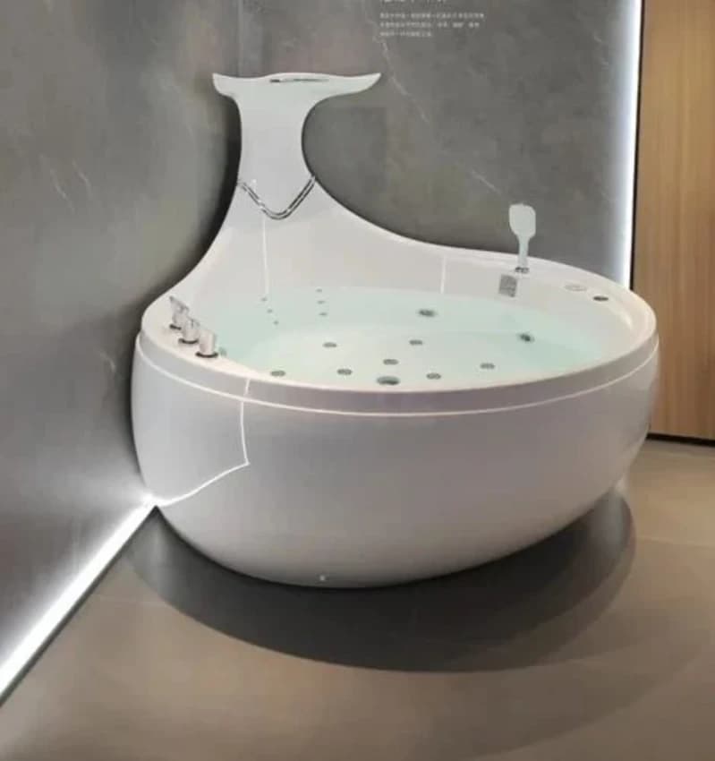 VIVISA DOLPHIN WATER FALLS CORNER ROUND BATHTUB