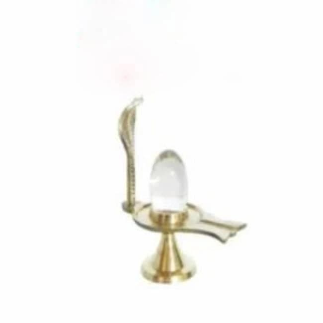 Brass Sphatik Crystal Shiva Ling Lingam Set, For Home
