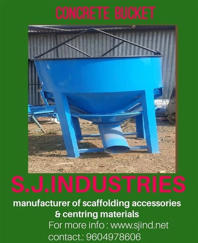 Tower Crane Concrete Bucket, Model Name/Number: Sj, Capacity: 0.5 - 1.0 Cubic Meter