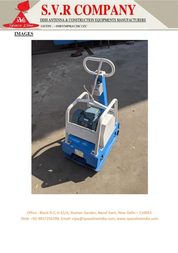 5.5 hp Honda Gx160 Electric Plate Compactor, Capacity: 1.5 Ton, Model Name/Number: SVRC-90