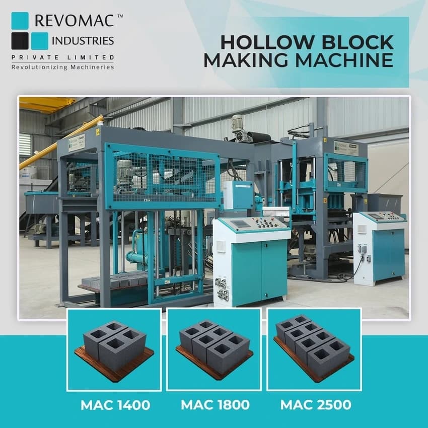 Semi Automatic Hollow Block Making Machine, Capacity: 1500 Pps, Double Vibrator
