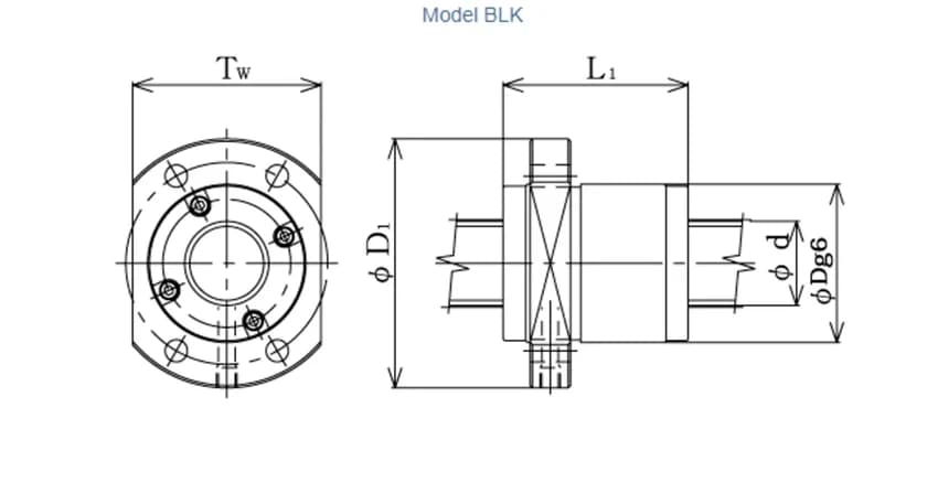Stainless steel THK Rolled Ball Screw BLK