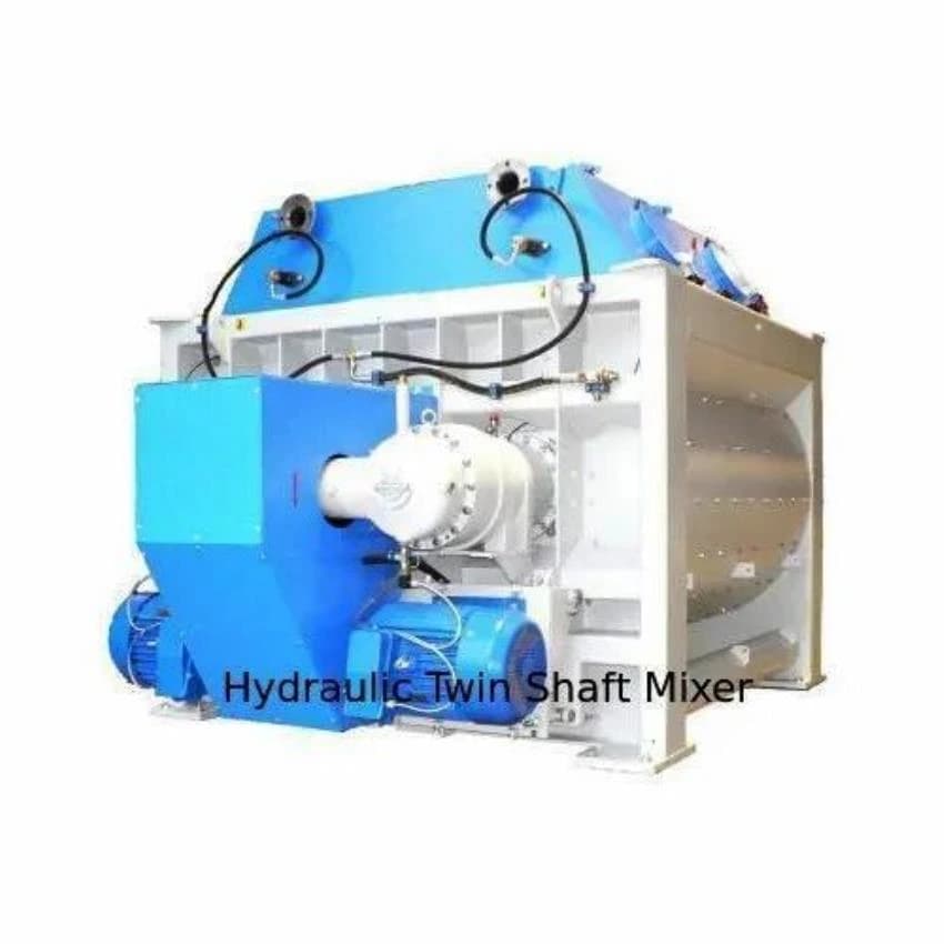 30 Rpm Mild Steel Hydraulic Twin Shaft Mixer, For Industrial