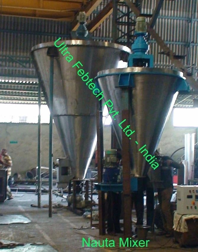 Mild Steel Nauta Mixer Conical Blender, Capacity: 20000 Litres