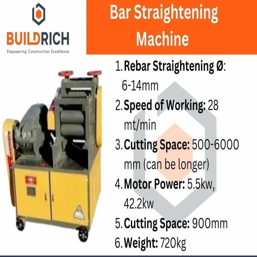 Mild Steel Bar Straightening Machine, 18 SWG