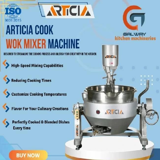 Stainless Steel Cooking Mixer Machine Wok Machine, Capacity: 200 Litre
