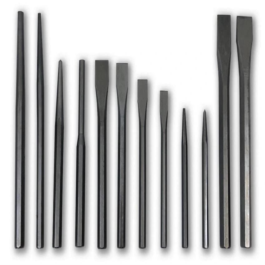 12 Pc Punch and Chisel Set, 4 - 10 inch