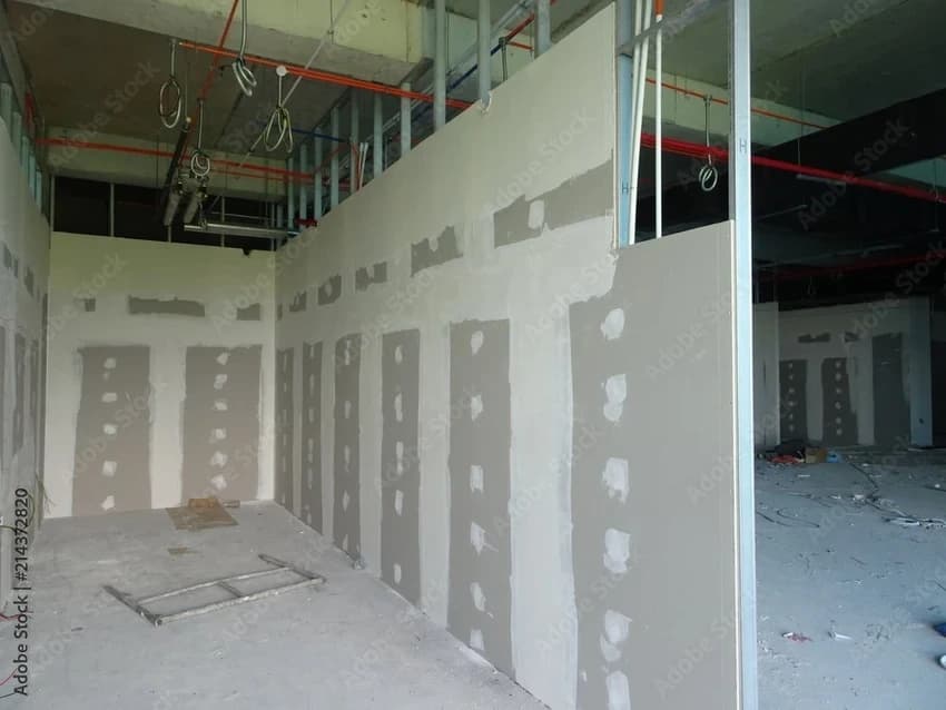Full Height Gypsum Board Office Partition (Above 2400mm, 75mm Panel)