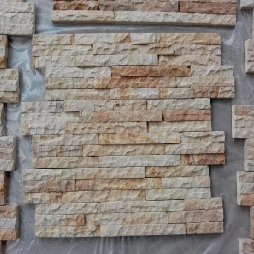 Teakwood Sandstone Split Face Wall Panels