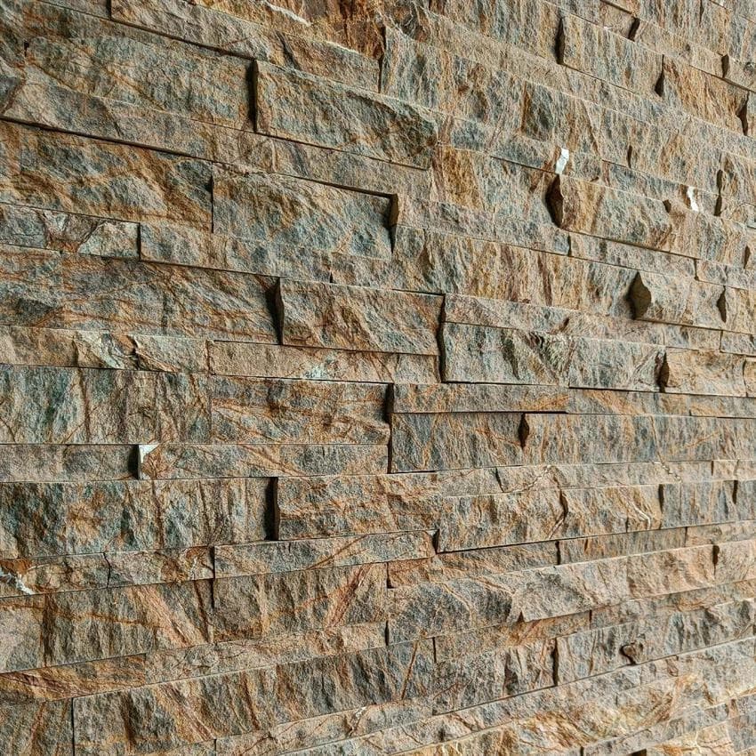Brown Rock Face Stone Wall Panel by EarthStona