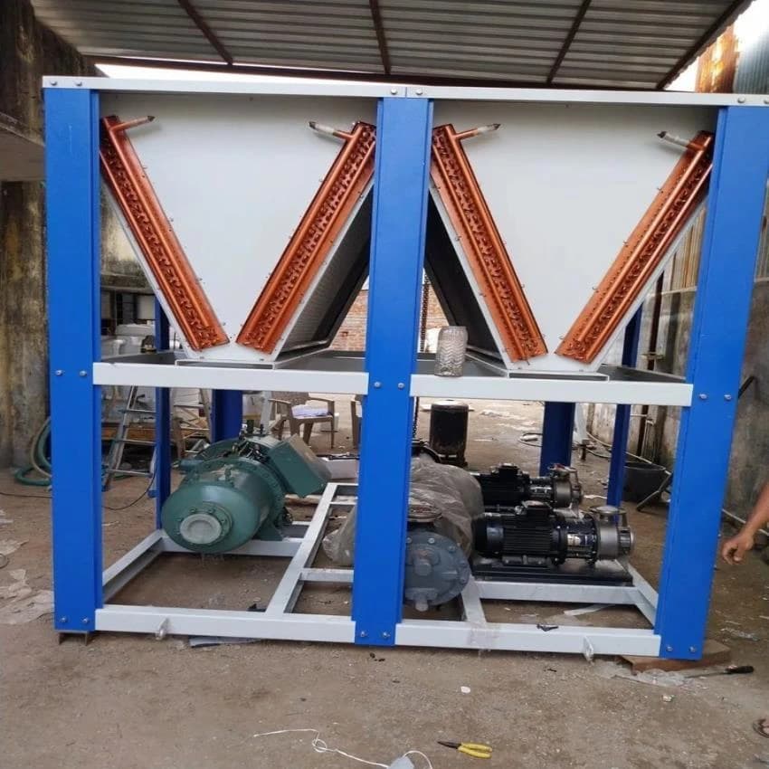 Sarita. 50 ton screw chiller., Mild Steel