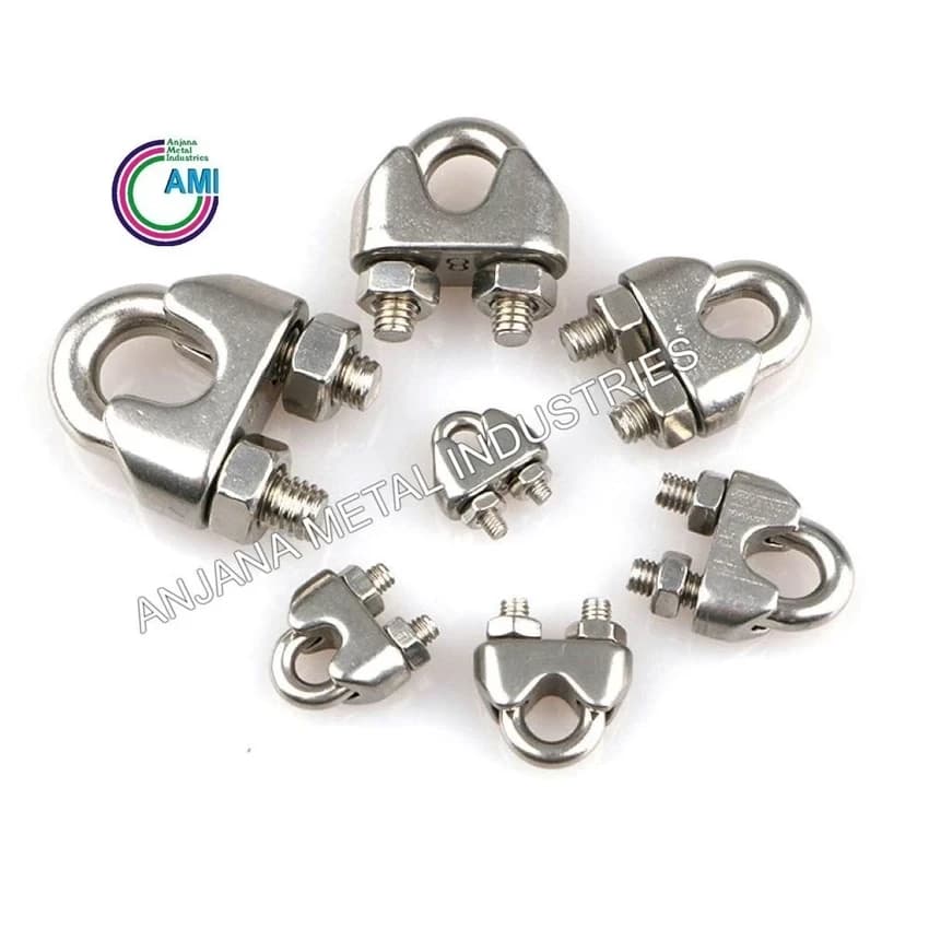Round Stainless Steel 304 Wire Rope Clamp, SS 304/316