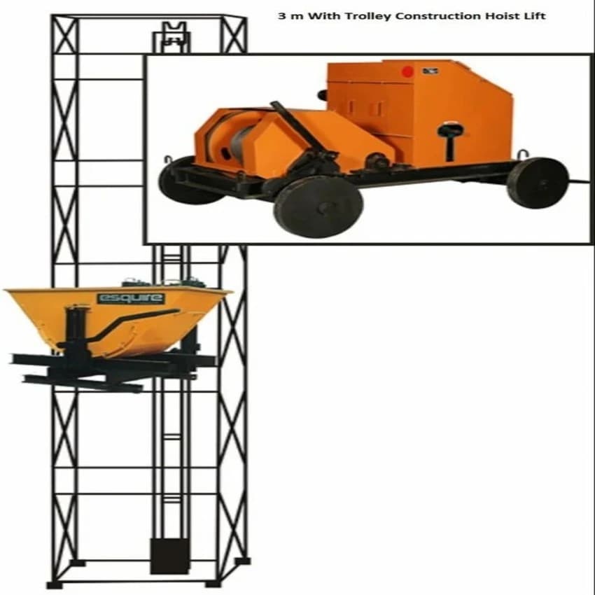 3 M With Trolley Construction Hoist Lift, Capacity: 5 Ton