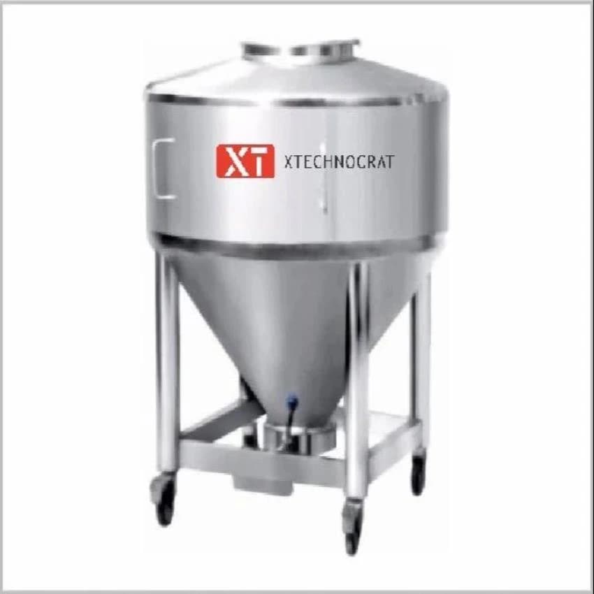 Single Phase Stainless Steel IPC BIN Process Batch Container, Capacity: 90 L
