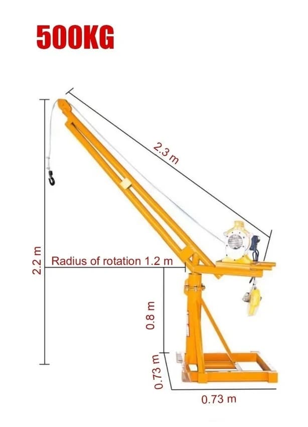 CROWN POWER Bricks Lifting Crane, Boom Length: 6.3 Feet, Maximum Lifting Capacity: 500 KG