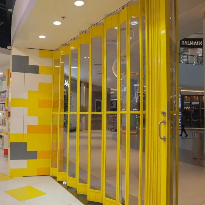 Polycarbonate Horizontal Sliding and Folding Doors for Showrooms and Office Partitions