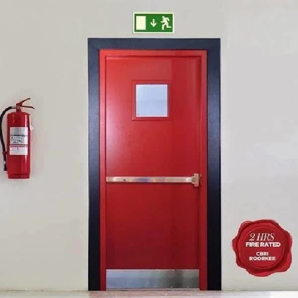Emergency exit fire door