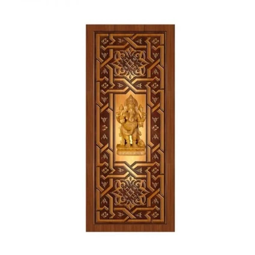 Wood God Print Decorative Designer Door, Thickness: 10 To 12 Mm