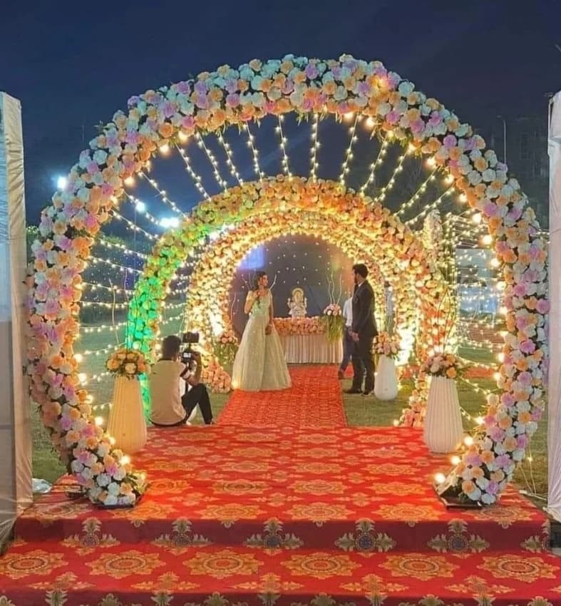 Golden Wedding Iron Entry Gate