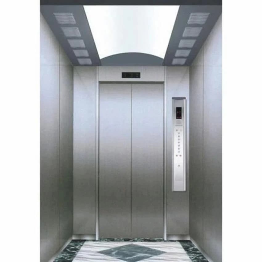 Cosrays Center opening SS 304 glass elevator door, Steel Swing