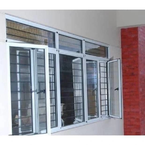 Two side openable hinges door window with grill