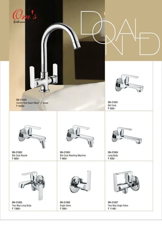 Brass Handle Donald On Plate (200mm) For Bathroom/Privacy Lock