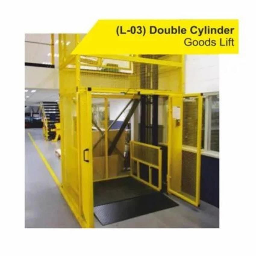 HV Engineering L03 Double Cylinder Goods Lift, For Industrial, Maximum Speed: 25 Sec Per Floor