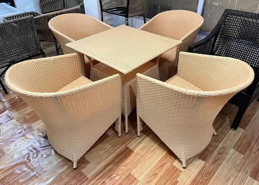 Pvc Rattan Outdoor Furniture Set, For Garden