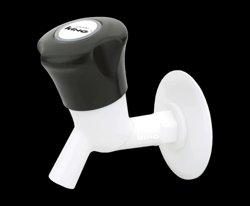 15mm Short Body Bib Cock With Flange, PTMT