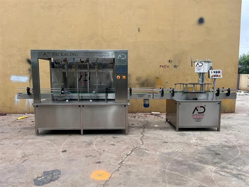 Ghee Bottle Filling Capping Machine, Capacity: 700/800BPH