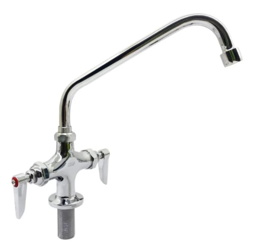 Zephyr Deck Mounted Single Hole Double Lever Hot & Cold Water Mixer with 12"" Spout (ZPRFD-F4)