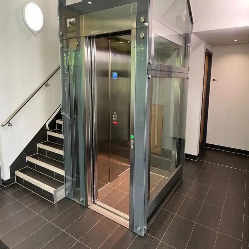 Without Machine Room Glass Hydraulic Passenger Elevator, Max Persons: 6 Persons, Capacity: 400 kg