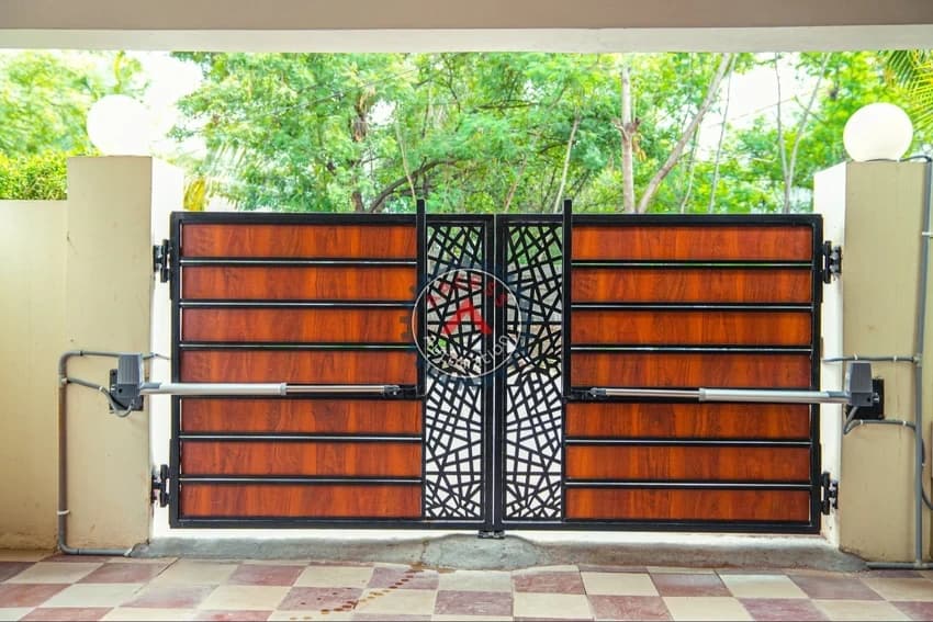 Mild Steel Ms Automatic Swing Gate, For Office, 10 Feet