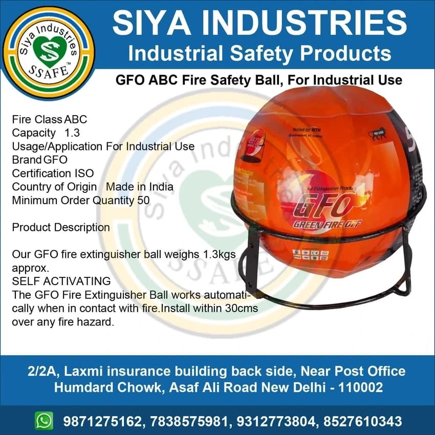 GFO ABC Fire Safety Ball, For Industrial Use, Capacity: 1.3