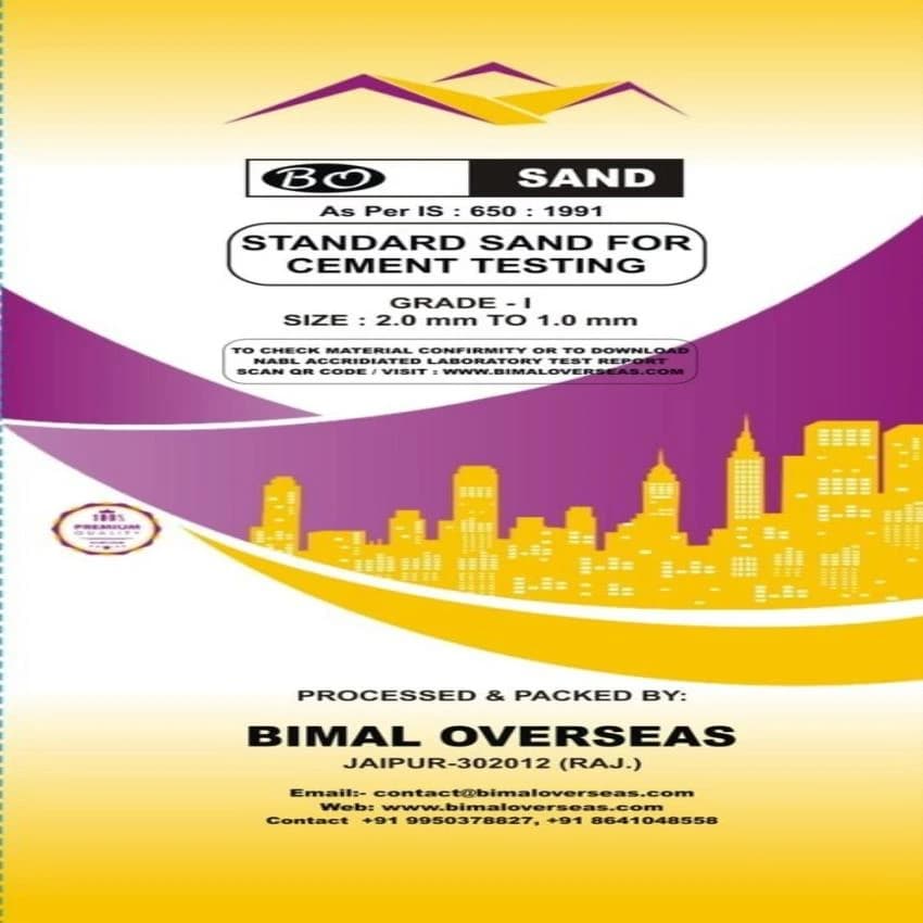 Gray Standard Sand For Cement Quartzanium, Packaging Size: 25 Kg, Grade Standard: Grade I