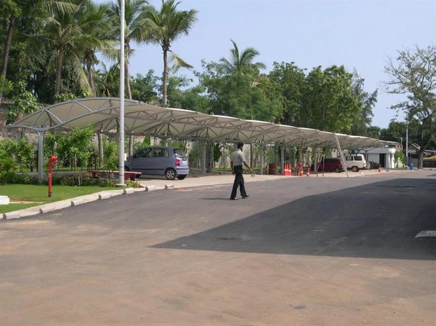 White Car Parking Canopy