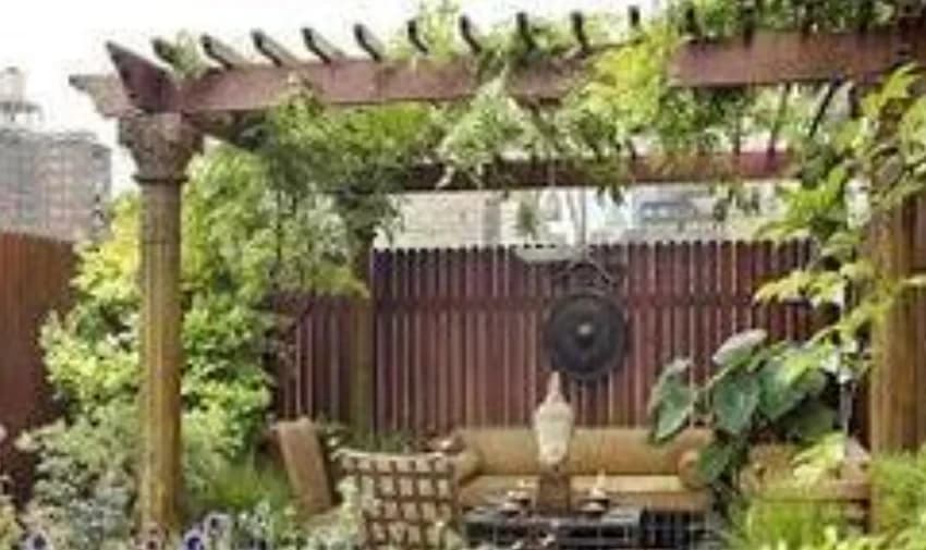 MS Brown Decorative Wooden Pergola, 10x10 Feet