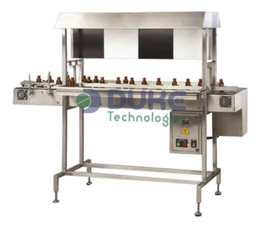 Duke Electric Bottle Inspection Conveyor for Pharma