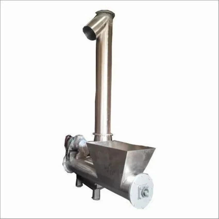 Stainless Steel Vertical Screw Conveyor Machine, Capacity: 200 Kg
