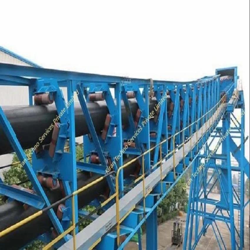 Minerals Pipe Belt Conveyor System for Cement Plant, Capacity: 1000 Kg