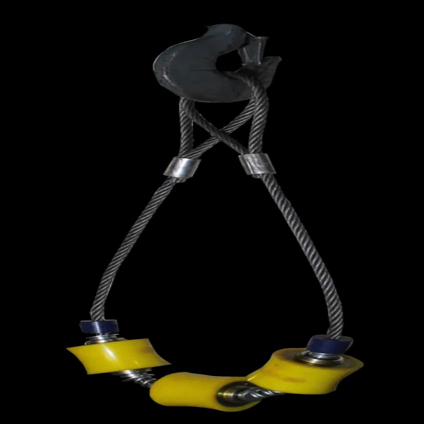 Mild Steel And Polyurethane Round Pipe Lifting Cradle Sling Only, Blue And Yellow