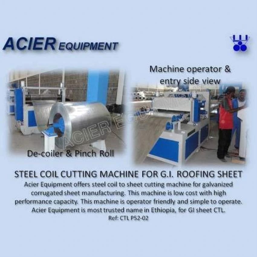 Acier Equipment Galvanized Coil Cutting Machine For Roofing Sheet, For Industrial