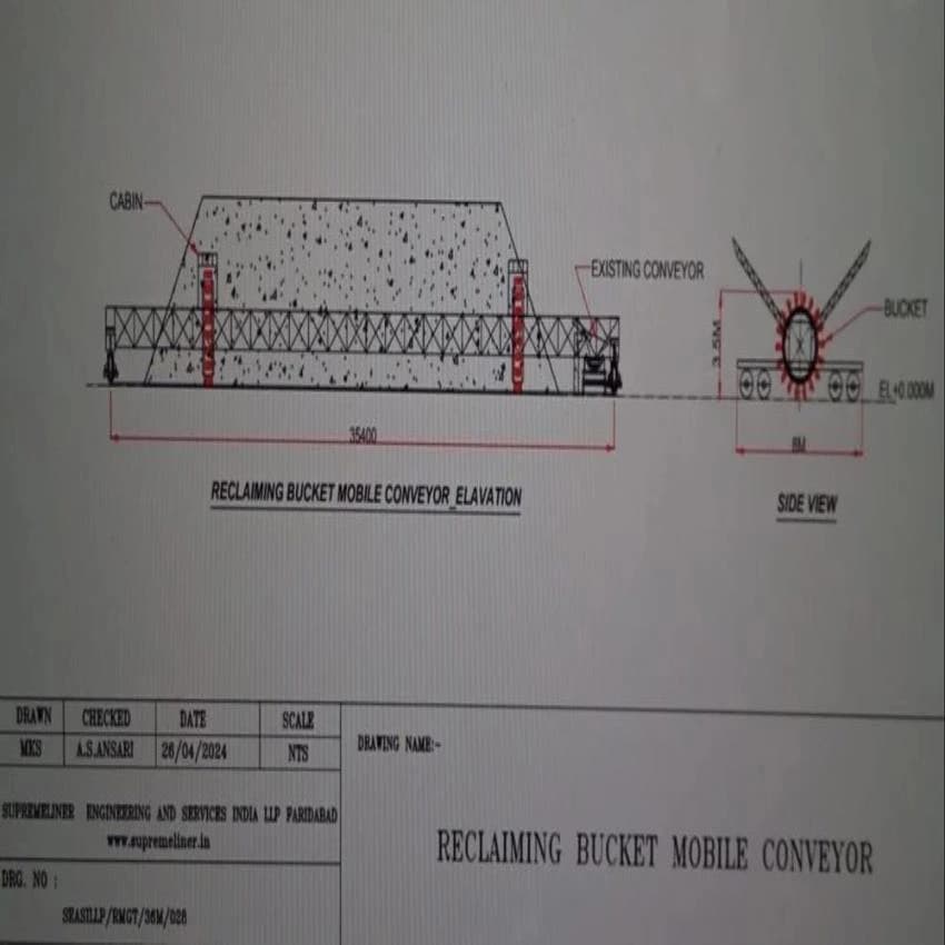 Mild Steel Bridge Type Bucket Wheel Reclaimer, For Material Handling