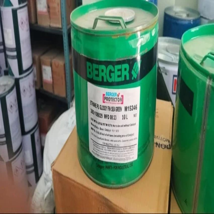Berger B Thane PU Glossy Fin Sea Green Paint, For Metal, 10 L