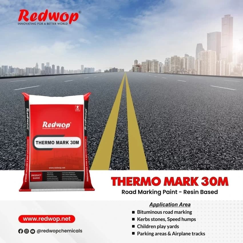 REDWOP WHITE AND YELLOW Therm Mark 30m, Packaging Size: 25 KG
