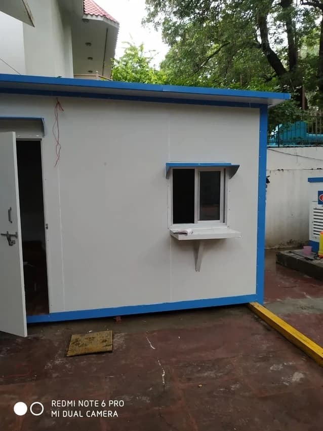 Rectangular MS Sheet Portable Security Guard Cabin