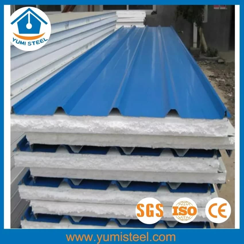 Steel / Stainless Steel Coated EPS Sandwich Panel, For Roofing