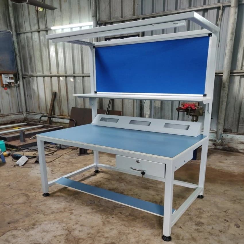 Mild Steel 40x2 Shs Silver Anti Static ESD Workbench, Size: 5""x3''x6'' Feet