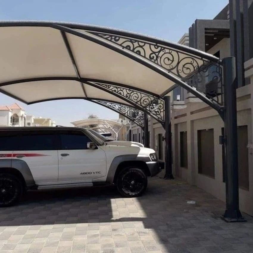 White Fiberglass Parking Shed (20x10 Feet)