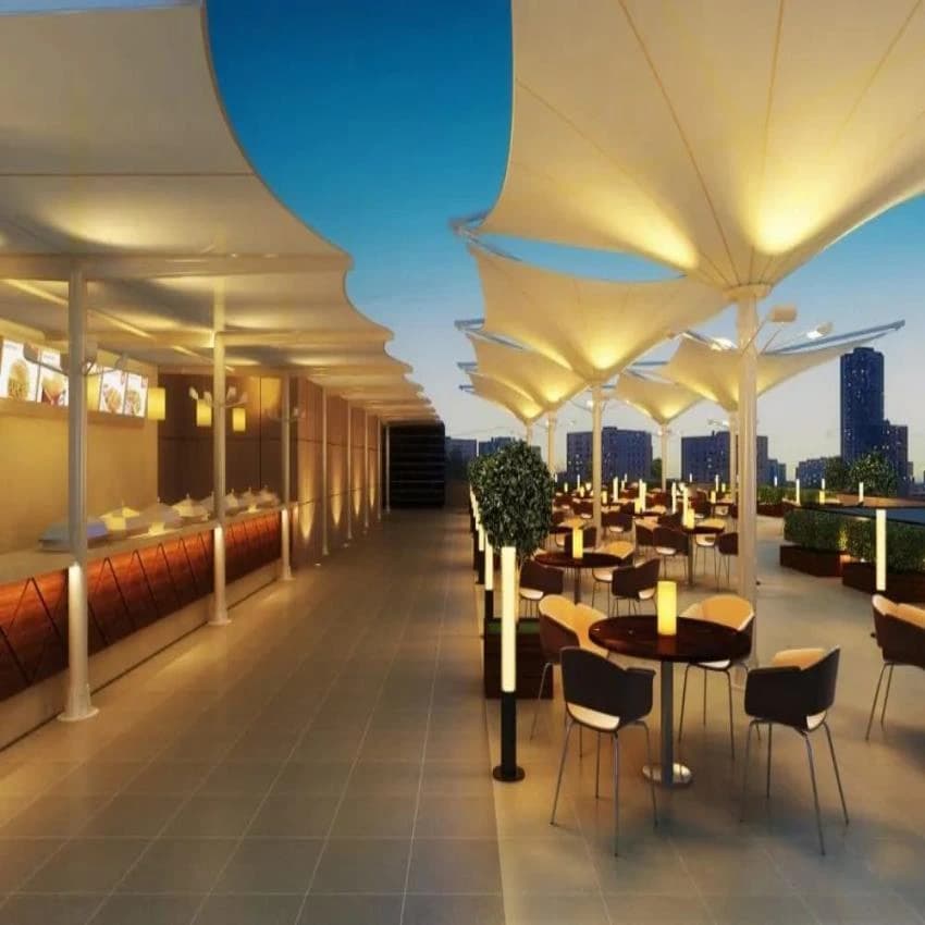 Tensile Shade Sitting Area
